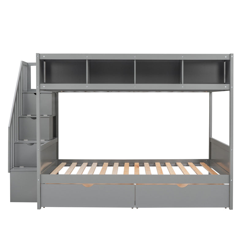 Bunk Bed With Shelfs, Storage Staircase And 2 Drawers - R&R Furniture Gallery (Fountain Valley, CA)