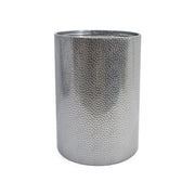 Noble House modern round accent table with hammered surface, sleek design, and sturdy metal base for stylish interior decor.