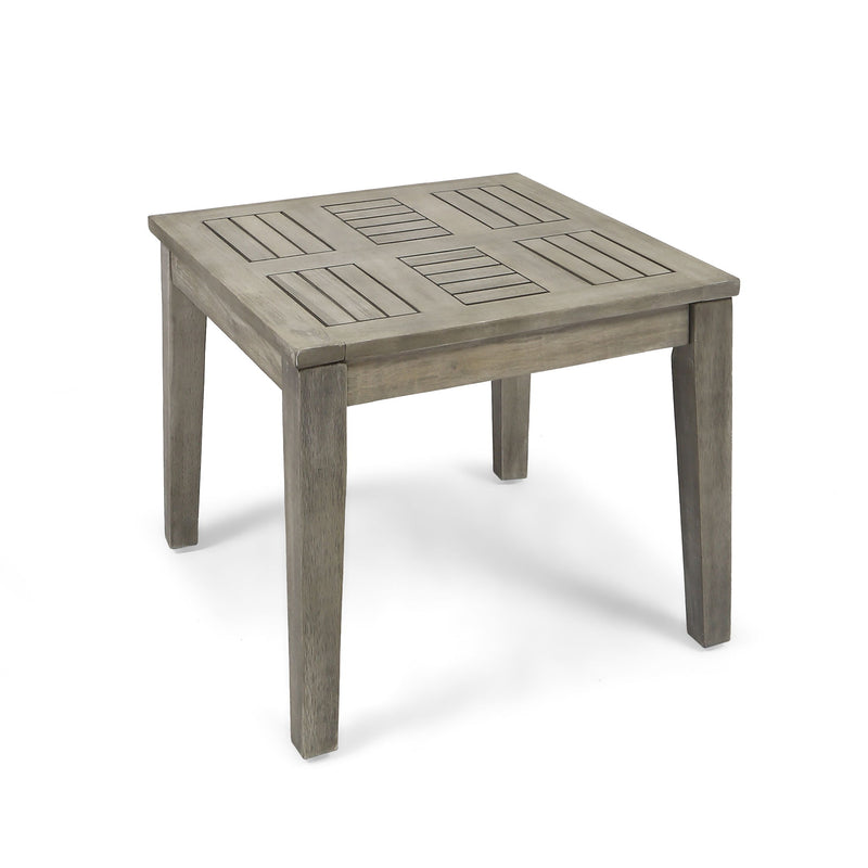 Dexterity - Outdoor Square Side Table With Wood Frame - Gray - R&R Furniture Gallery (Fountain Valley, CA)