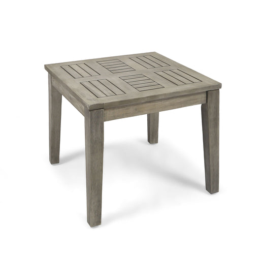 Dexterity - Outdoor Square Side Table With Wood Frame - Gray - R&R Furniture Gallery (Fountain Valley, CA)