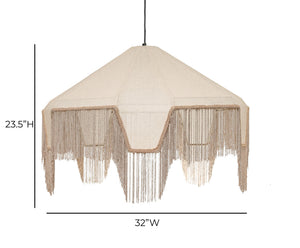 Buchanan - Fabric Fringed Angled Pendant Light - Natural