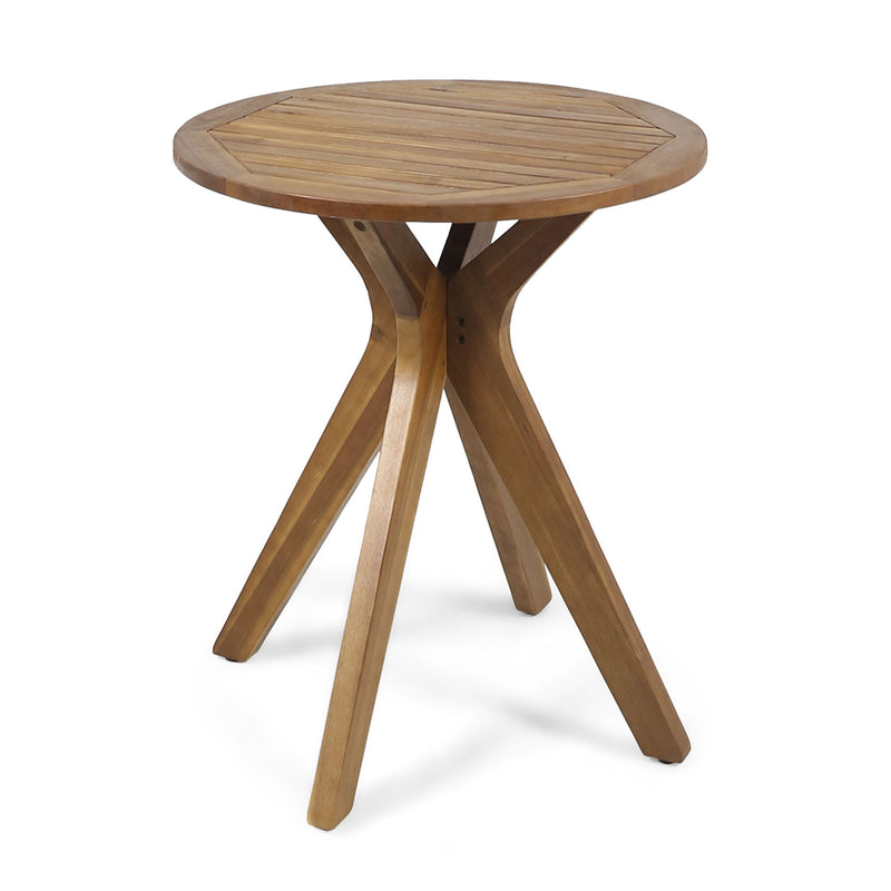 Stamford - Outdoor Bistro Table Acacia Wood X - Base - Teak - R&R Furniture Gallery (Fountain Valley, CA)