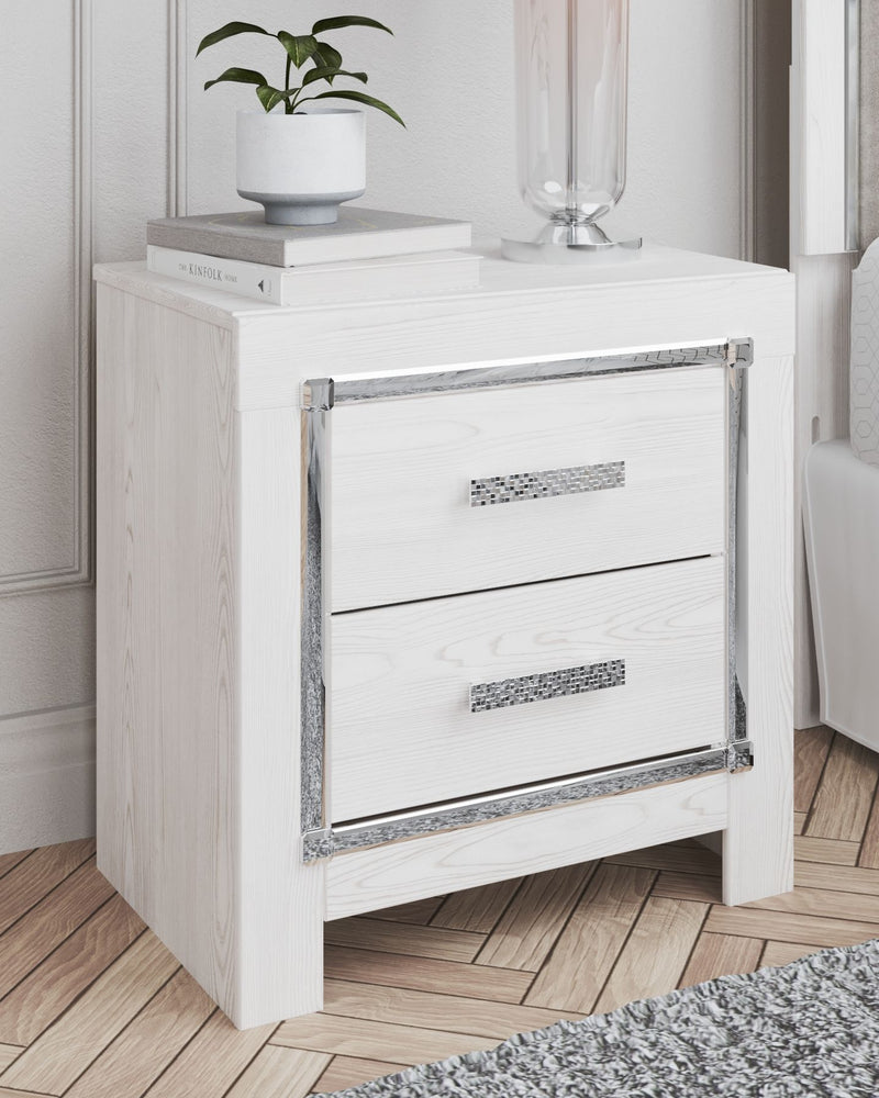 Altyra - Two Drawer Night Stand - White - R&R Furniture Gallery (Fountain Valley, CA)