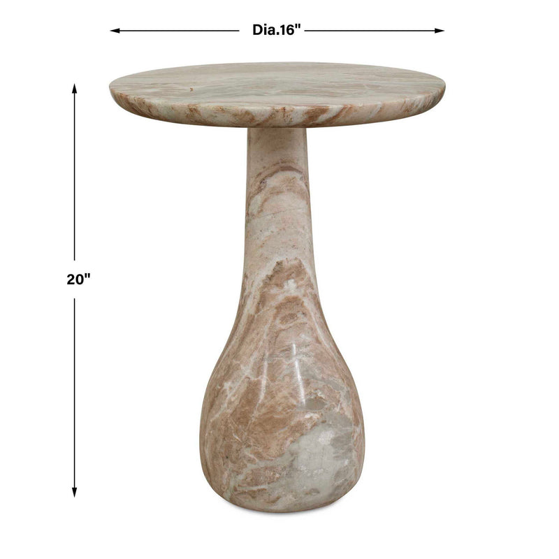 Shura - Indoor-Outdoor Marble Accent Table - Brown / White
