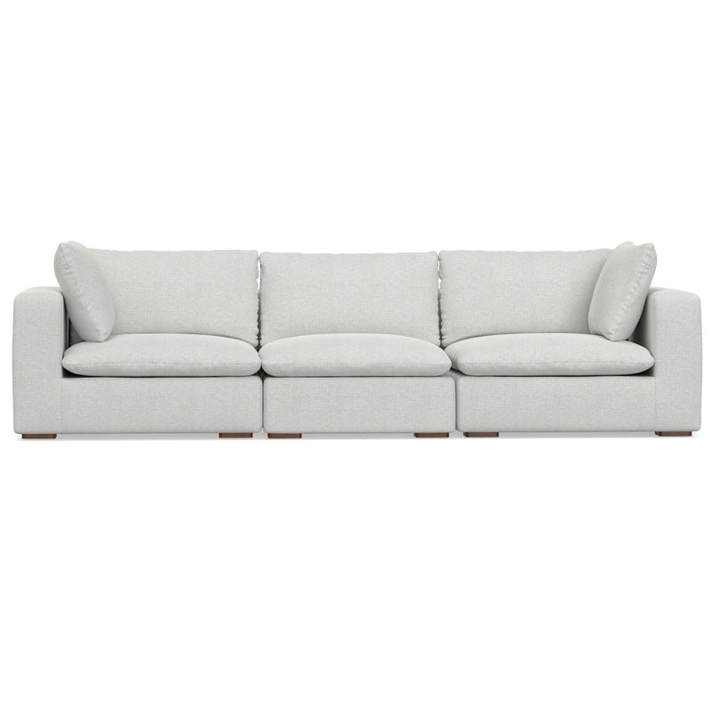 Handcrafted Jasmine stationary sofa by Simpli-Home featuring plush cushions and elegant fabric upholstery.