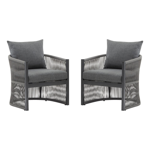 Modern Curved Aluminum Lounge Chair With Stylish Rope Weave Design And Cushioned Comfort For Outdoor - R&R Furniture Gallery (Fountain Valley, CA)