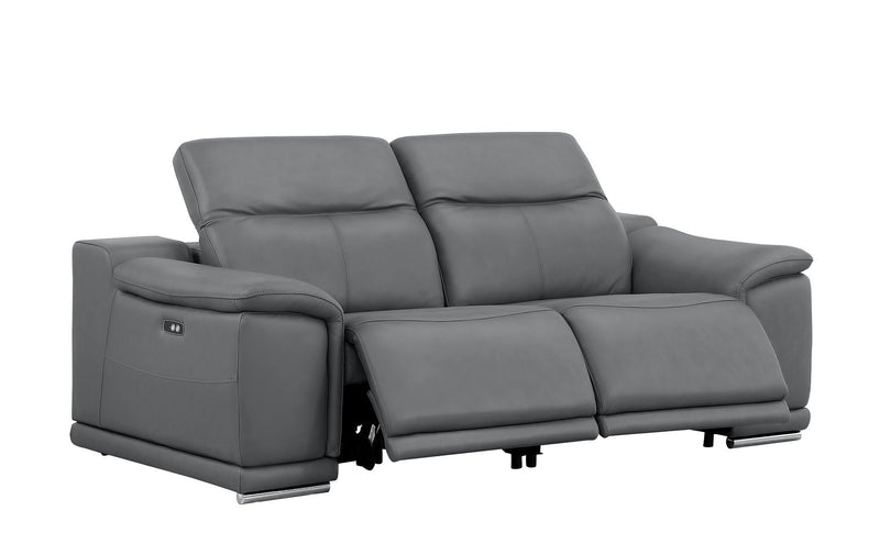 2679 - Power Reclining Sofa, Loveseat & Chair Set In Genuine Leather (5 Recliners)