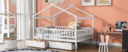 DreamHaus house storage bed with two drawers, featuring a cozy house-shaped design and convenient built-in storage drawers underneath.