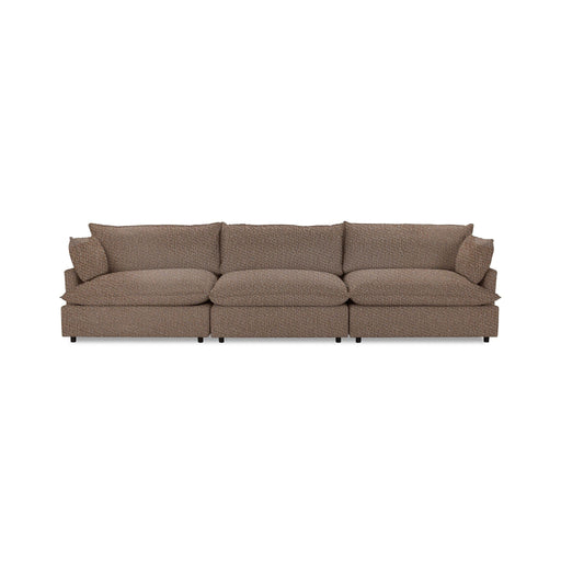 Classic Home Caplan modular sectional sofa with beige fabric upholstery and plush cushions, designed for comfortable seating.