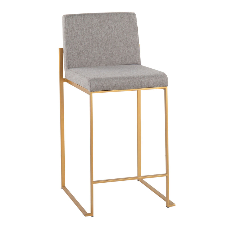 Lumi Source Fuji contemporary high back counter stool with sleek modern design and stylish black upholstery.