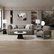 Glenda - Sofa With 3 Pillows - Gray Chenille - R&R Furniture Gallery (Fountain Valley, CA)