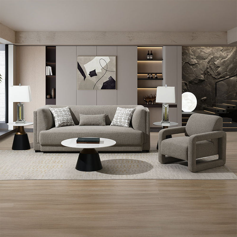 Glenda - Sofa With 3 Pillows - Gray Chenille - R&R Furniture Gallery (Fountain Valley, CA)