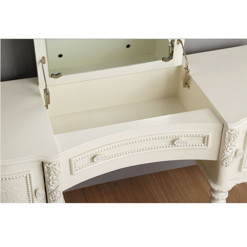 Dorothy - Vanity Desk & Mirror - Ivory - R&R Furniture Gallery (Fountain Valley, CA)