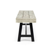 Noble House Carlisle dining bench with wooden legs and upholstered seat, ideal for kitchen or dining room seating.