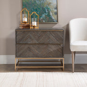 Dark walnut Armistead accent drawer chest by Uttermost featuring sleek design and multiple storage drawers.