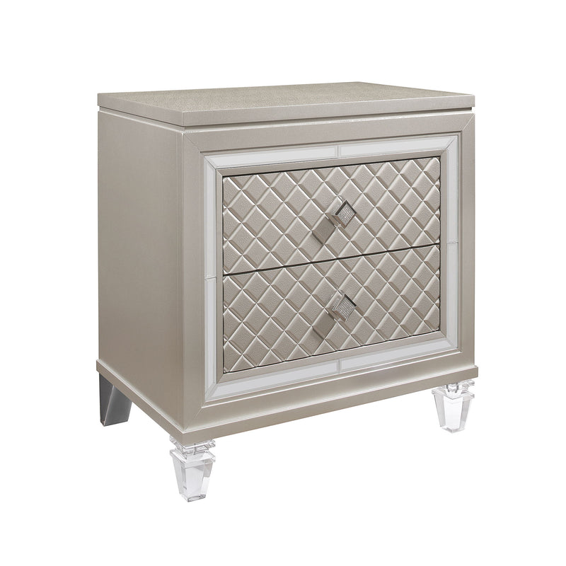 Cross - Glam Nightstand - Champagne - R&R Furniture Gallery (Fountain Valley, CA)