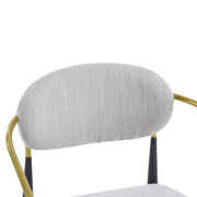 Mid Century Modern Upholstered Accent Armchair With Tapered Legs - Beige / Black / Gold - R&R Furniture Gallery (Fountain Valley, CA)