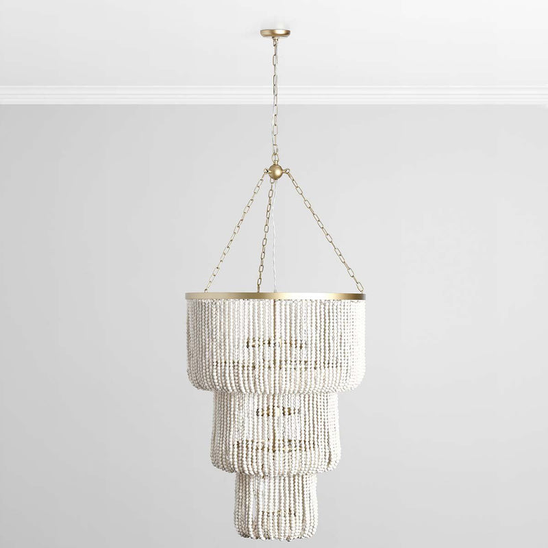 Amanda - Beaded Chandelier - White - R&R Furniture Gallery (Fountain Valley, CA)