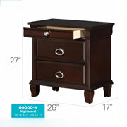 Glory Furniture Triton nightstand in cappuccino finish, accent wood bedside table with sleek design and storage drawer.
