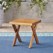 Passion - Outdoor Side Table With Cross Base And Slatted Top - Teak - R&R Furniture Gallery (Fountain Valley, CA)