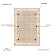 Toucan - 5' X 7' Washable Non - Slip Area Rug - Beige - R&R Furniture Gallery (Fountain Valley, CA)