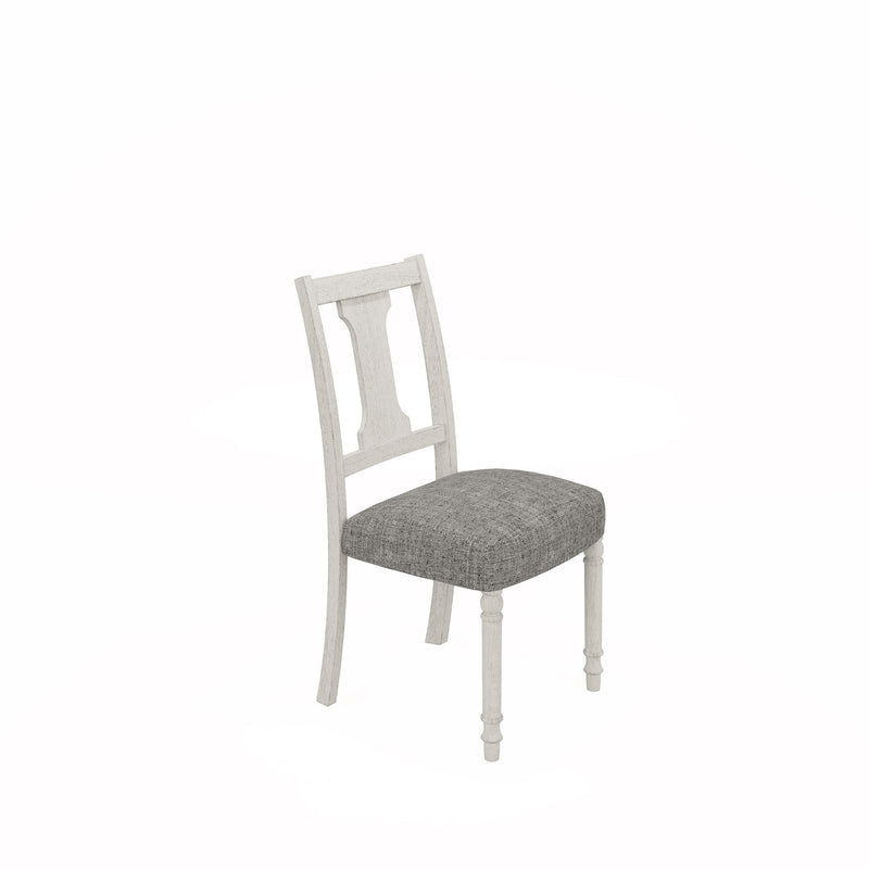 Tannen - Round 5 Piece Dining Table (Set of 5) - White / Gray