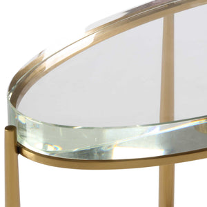Crystal Clear - Accent Table - Brass