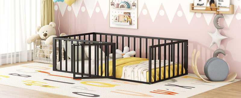 Metal Floor Bed Frame With Fence And Door - R&R Furniture Gallery (Fountain Valley, CA)