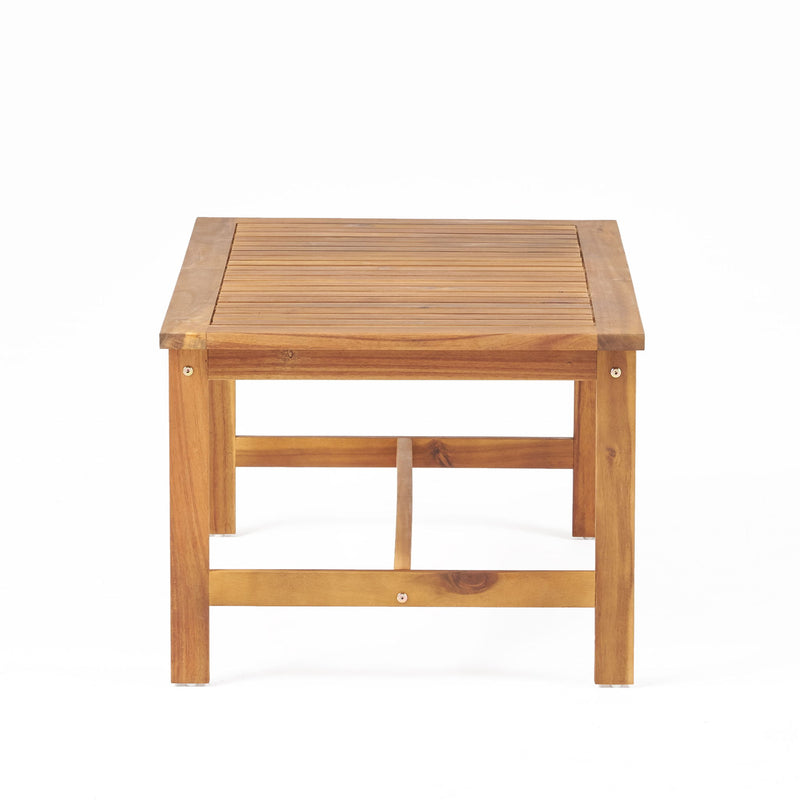 3 Piece Patio Set With Slatted Design, 2 Club Chairs And Coffee Table - Brown - R&R Furniture Gallery (Fountain Valley, CA)