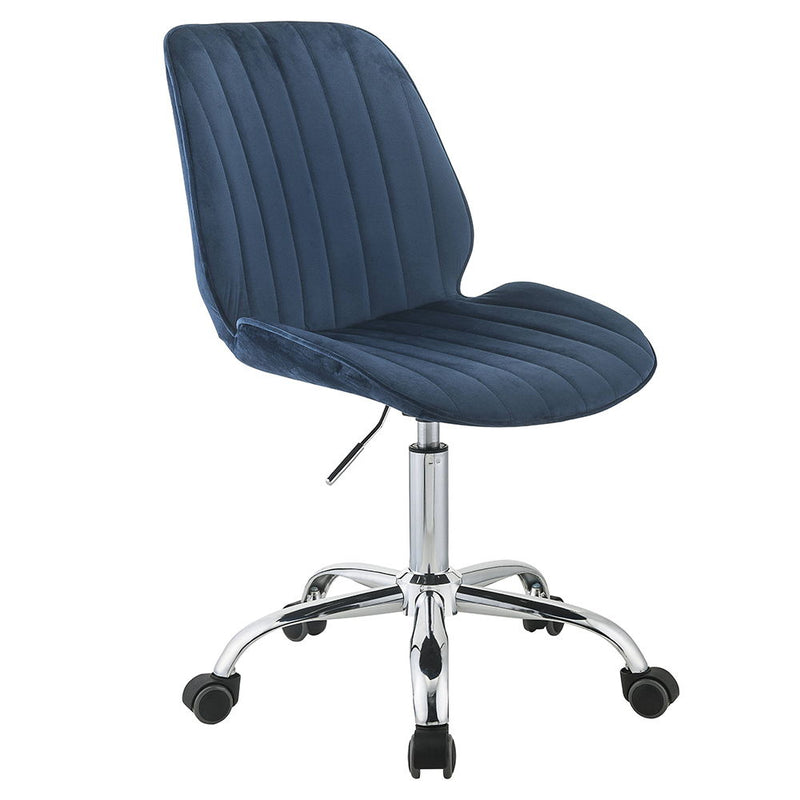 Muata - Office Chair - Twilight Blue Velvet & Chrome - R&R Furniture Gallery (Fountain Valley, CA)