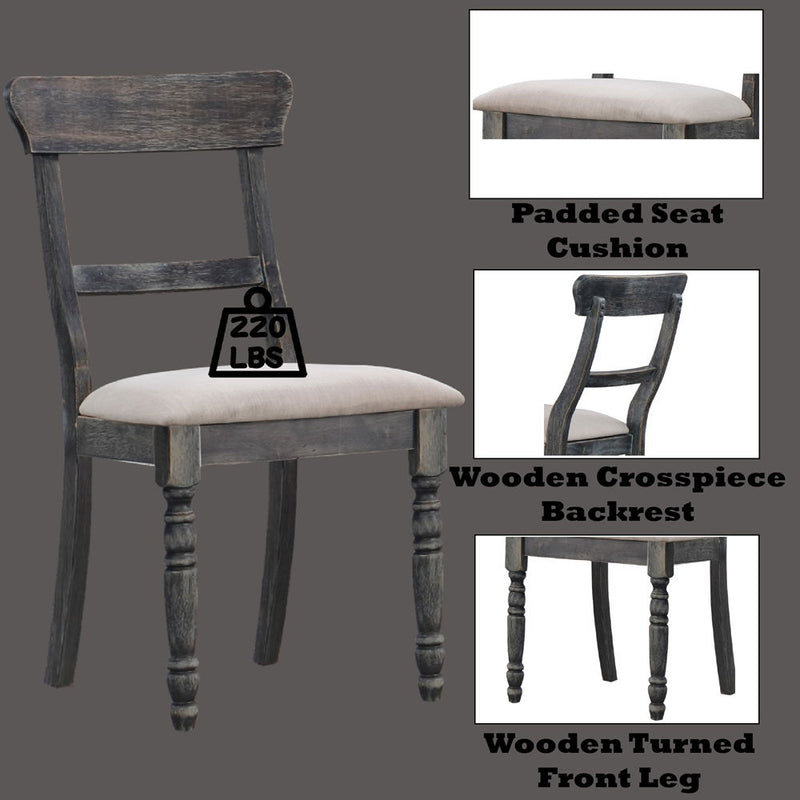 Leventis - Side Chair (Set of 2) - Light Brown Linen & Weathered Gray - R&R Furniture Gallery (Fountain Valley, CA)