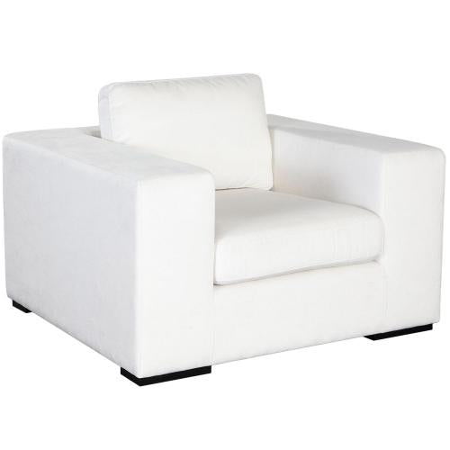 Muse Accent Chair in Mist White Performance Fabric