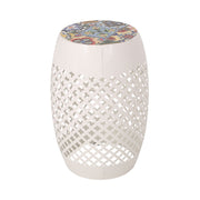 Noble House Roswell outdoor side table with mosaic tile top, weather-resistant design, perfect for patio or garden decor.