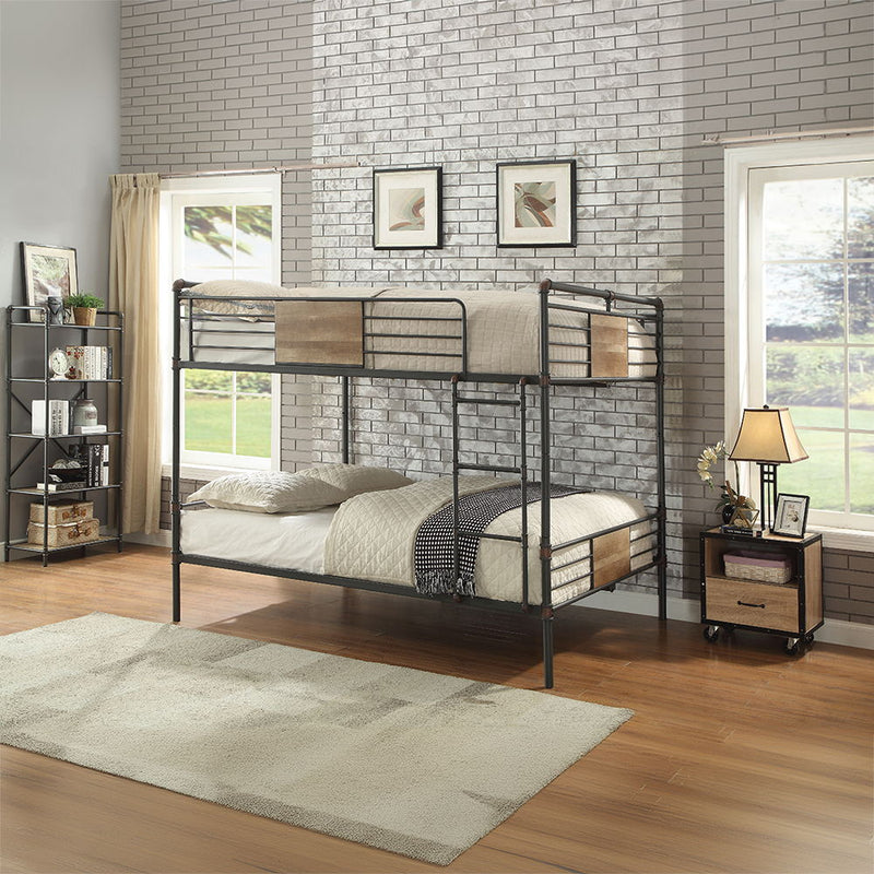 Brantley - Double Queen Bunk Bed - Sandy Black & Dark Bronze Hand-Brushed - R&R Furniture Gallery (Fountain Valley, CA)