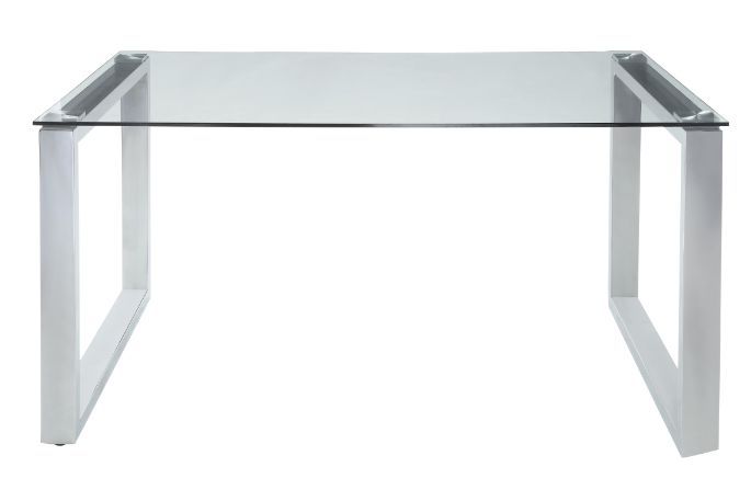 Abraham - Dining Table - Clear Glass Top & Chrome - R&R Furniture Gallery (Fountain Valley, CA)