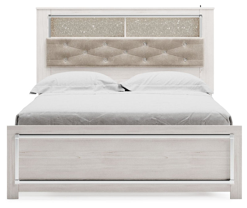 Altyra - Queen Panel Bookcase Bed With Roll Slats - White - R&R Furniture Gallery (Fountain Valley, CA)