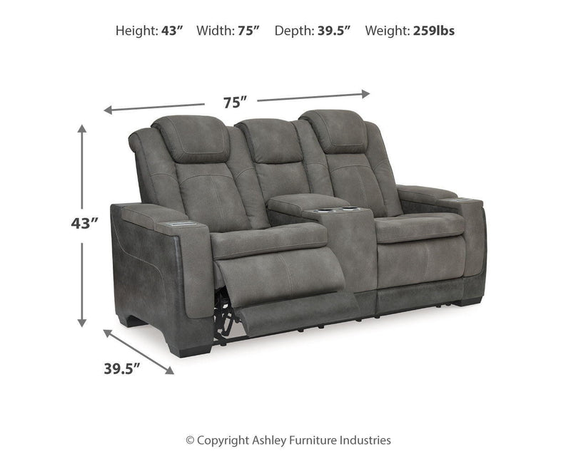 Signature Design by Ashley Next-Gen Durapella power reclining loveseat with plush cushions and reclining features.