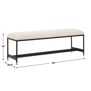 Halston - Upholstered Bench - White