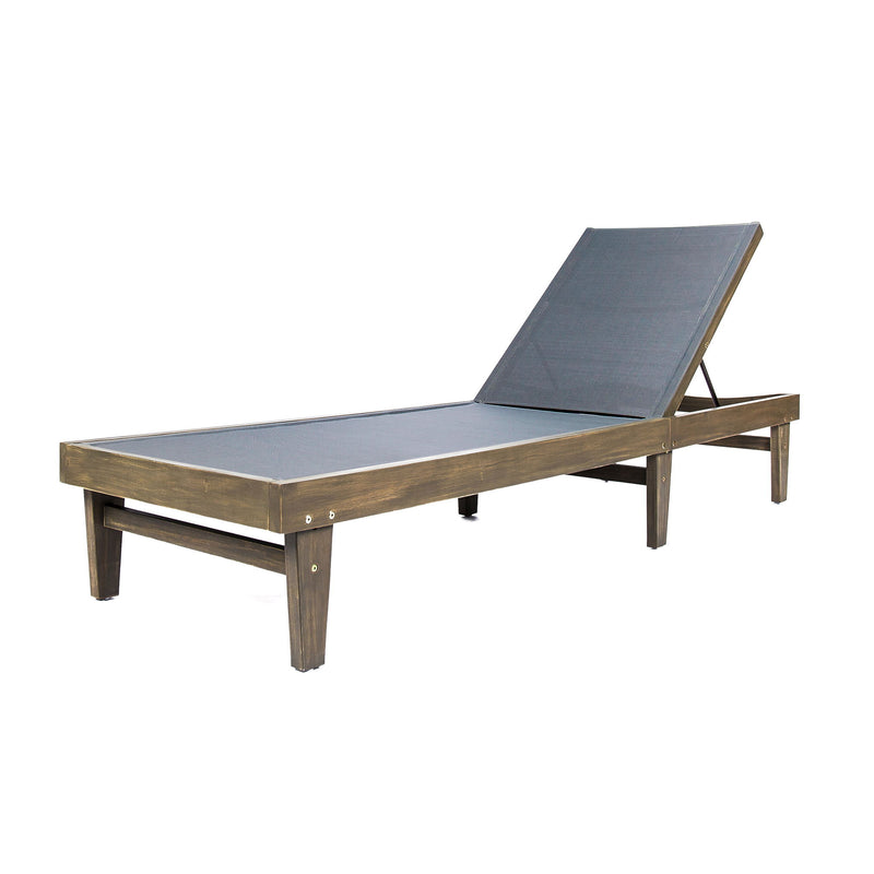 Summerland Chaise Lounge Dark Mesh Outdoor Seating - Dark Gray - R&R Furniture Gallery (Fountain Valley, CA)