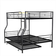 Steel construction bunk bed by DreamHaus with sturdy metal frame and twin-sized sleeping areas for space-saving sleep solutions.