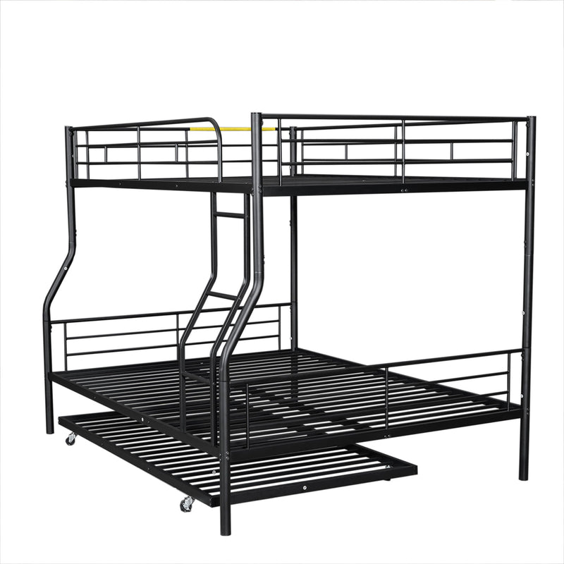 Steel construction bunk bed by DreamHaus with sturdy metal frame and twin-sized sleeping areas for space-saving sleep solutions.