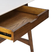 Parker - Desk With Storage Shelf - Off White / Pecan - R&R Furniture Gallery (Fountain Valley, CA)