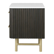 Clayten - Nightstand - Marble Top & Espresso - R&R Furniture Gallery (Fountain Valley, CA)
