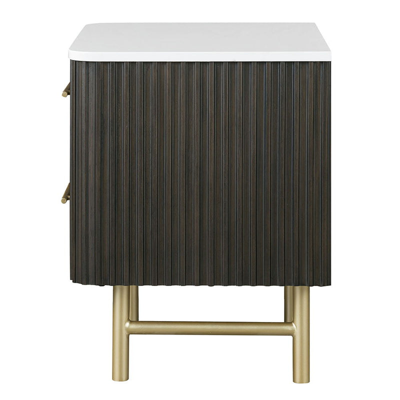 Clayten - Nightstand - Marble Top & Espresso - R&R Furniture Gallery (Fountain Valley, CA)