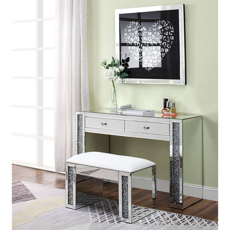 Noralie - Vanity Desk - Faux Diamonds & Mirrored