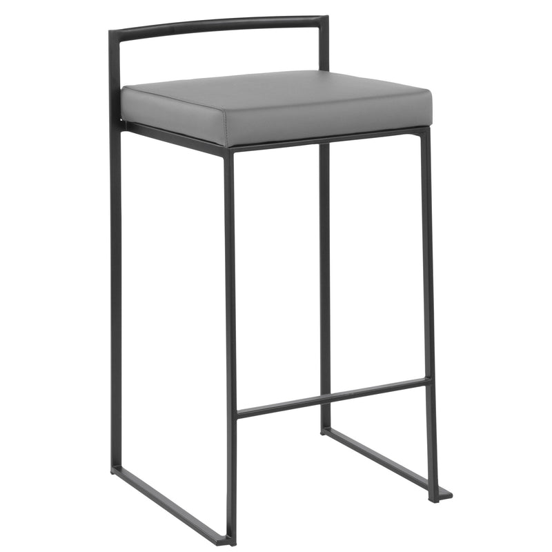 Lumi Source Fuji contemporary style stackable counter stool set with sleek modern design and wooden legs.