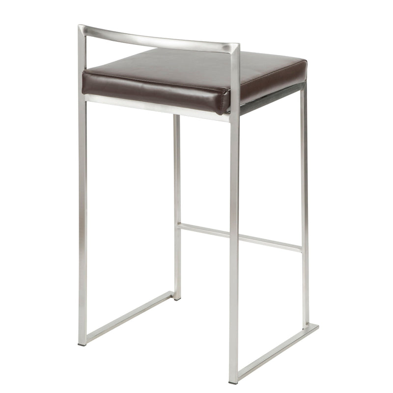 Lumi Source Fuji contemporary stackable counter stool with elegant design, featuring a sleek seat and modern metal legs.