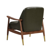 Mid - Century Accent Chair With Cushioned Seat, Brass Tipped Legs - R&R Furniture Gallery (Fountain Valley, CA)
