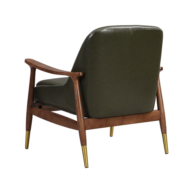 Mid - Century Accent Chair With Cushioned Seat, Brass Tipped Legs - R&R Furniture Gallery (Fountain Valley, CA)