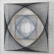 Uttermost String Duet black geometric wall decor set of 2 featuring modern, abstract metal art pieces mounted on a wall.